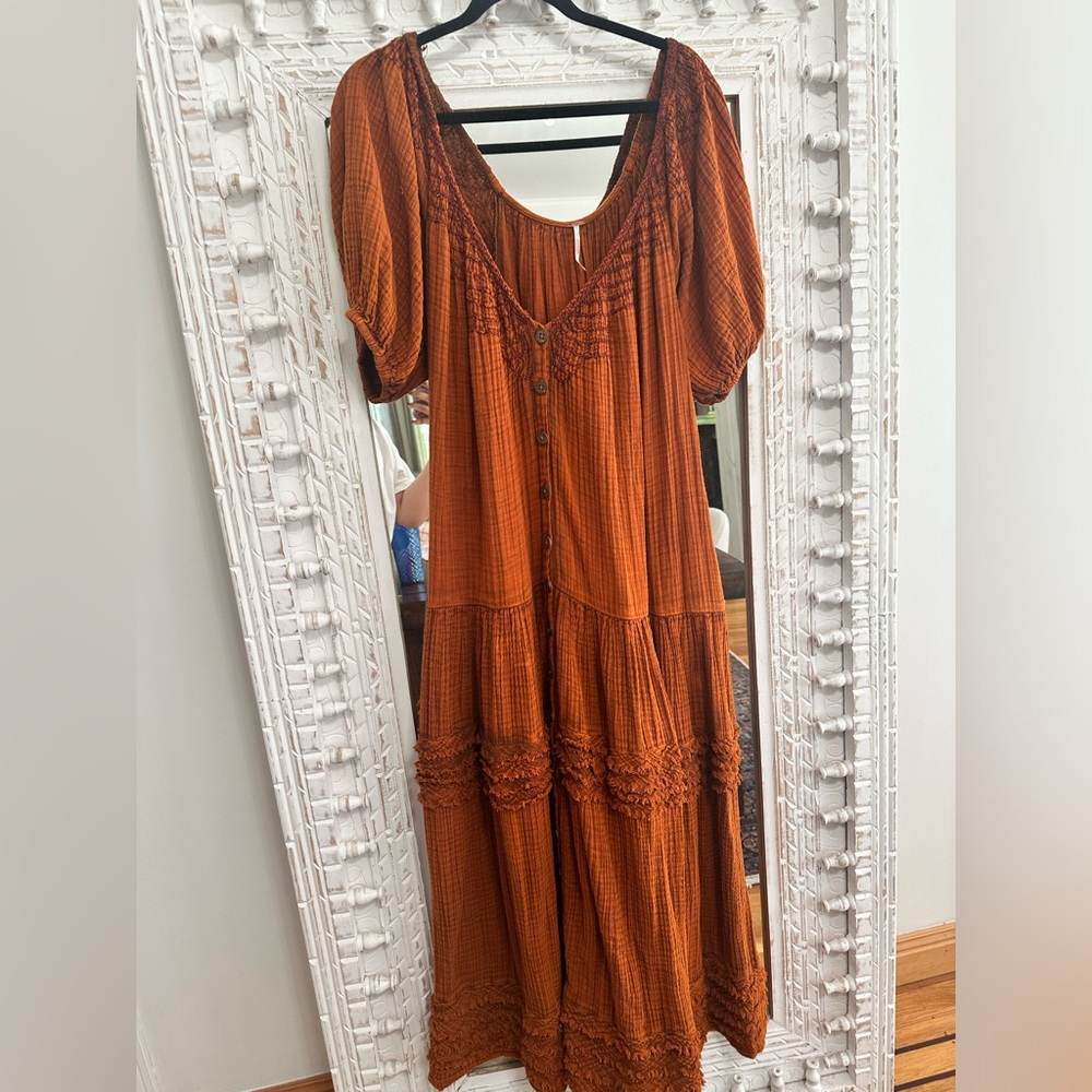 Free People burnt orange maxi dress M